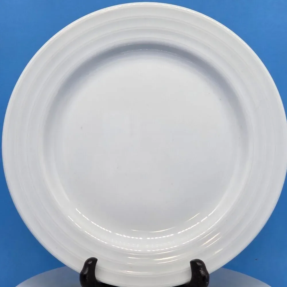 Crate & Barrel Roulette Salad Plates White Spal Porcelain 8 1/4